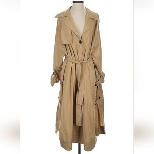 Elegant Tan Trench‎ Coat 87% Wool Size 4